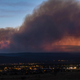 Smoke from the Calf Canyon/Hermits Peak fire hovers over Las Vegas in May.